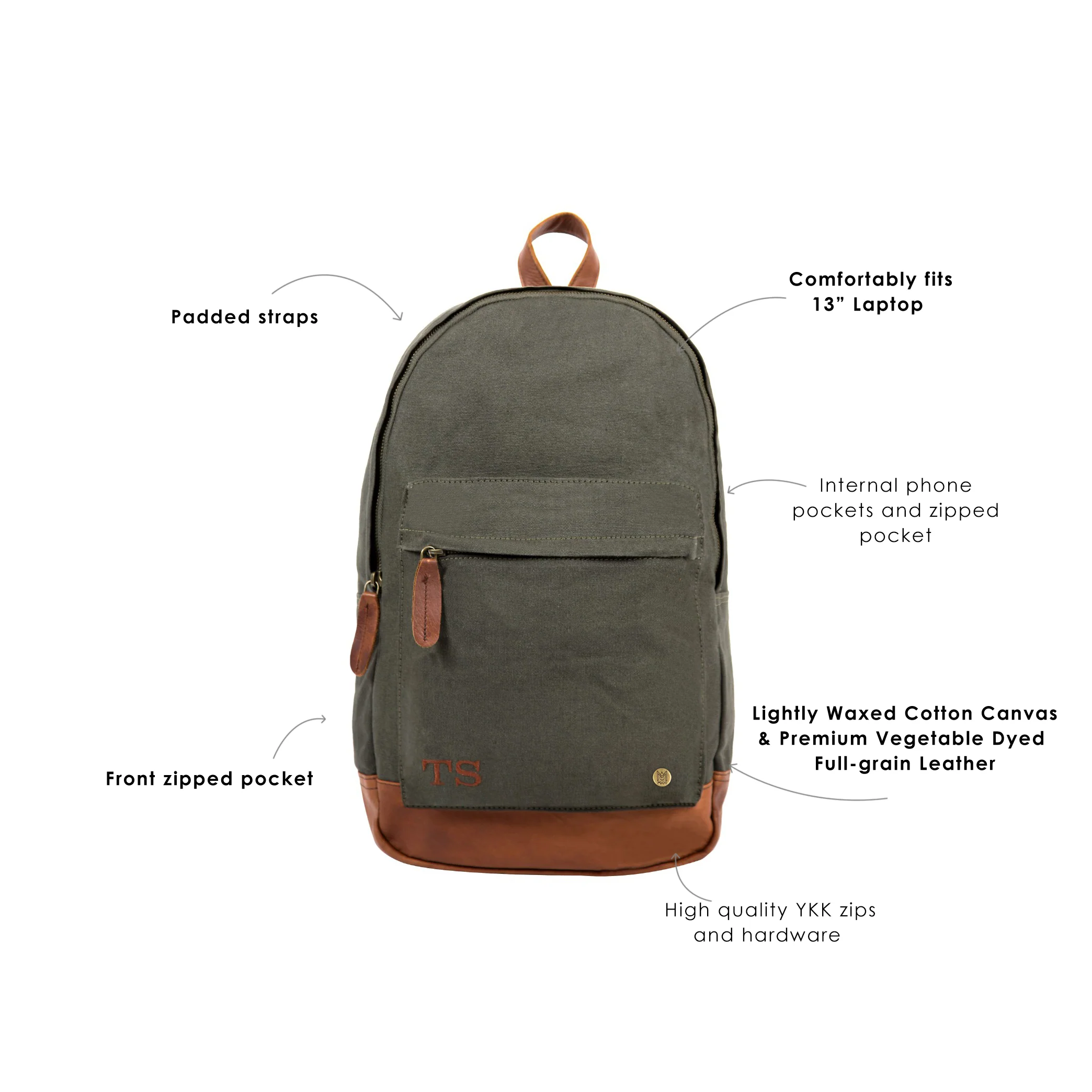 The Classic Backpack - Green Canvas - Image 4