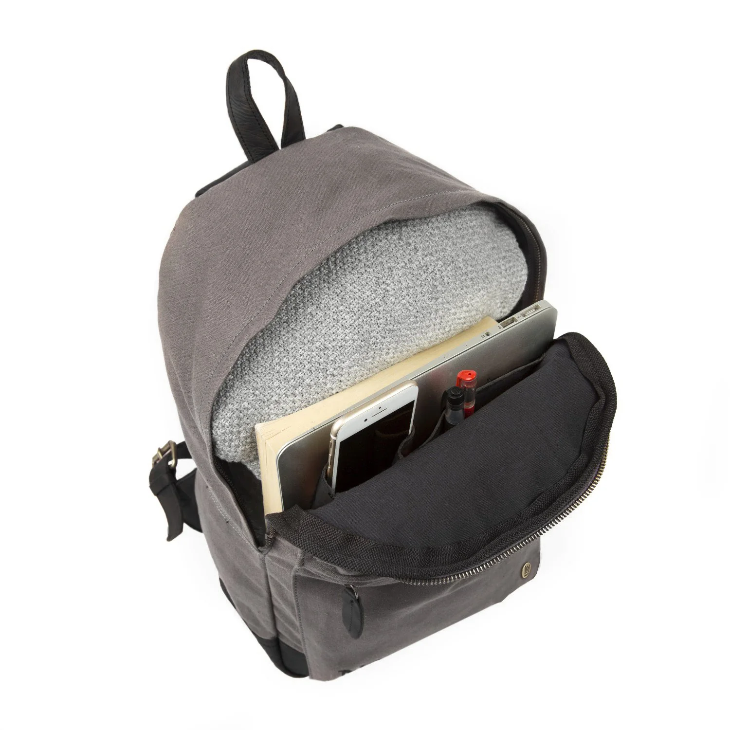 The Classic Backpack - Grey Canvas - Image 7