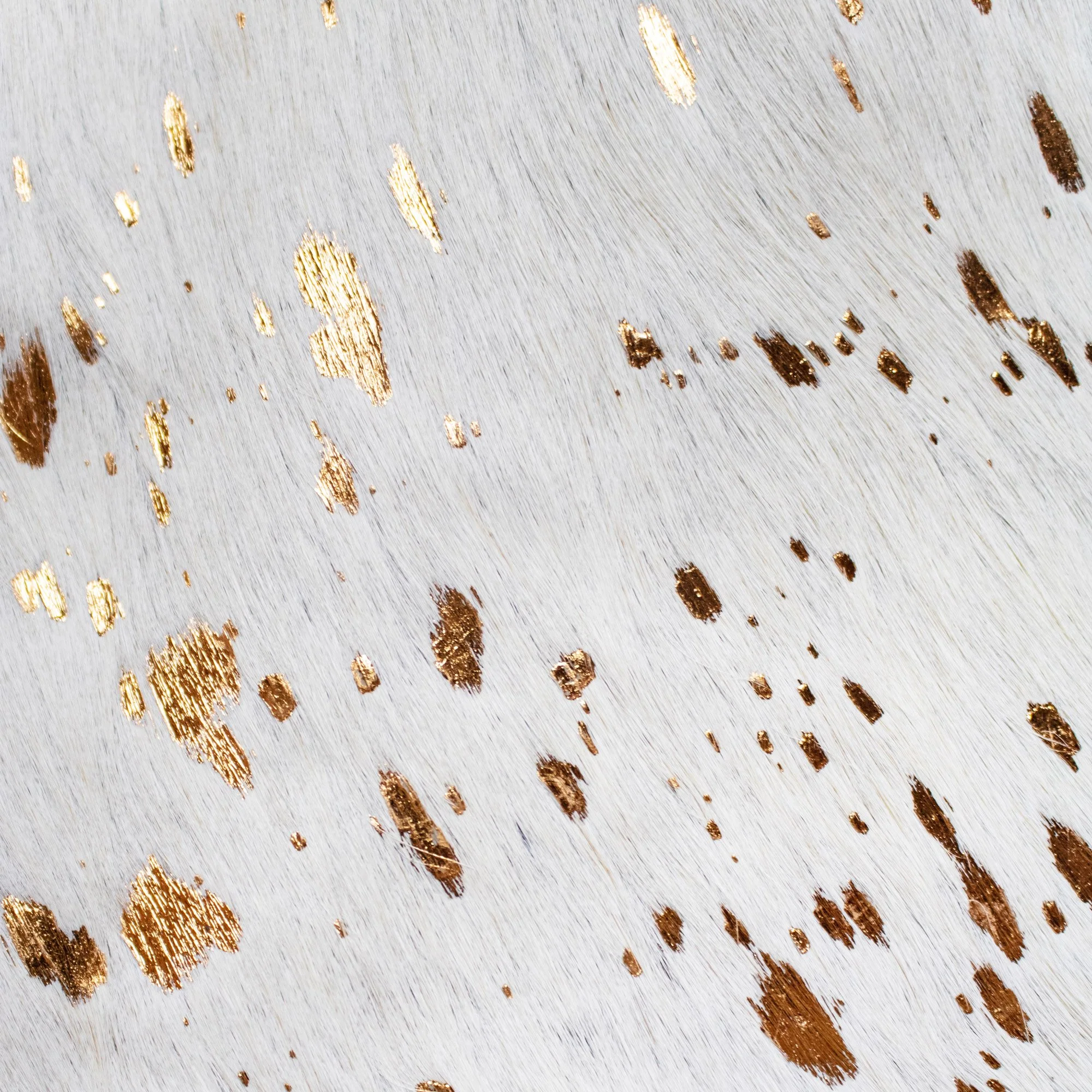 Cream & Copper Metallic Cowhide Cushion Cover - Image 5