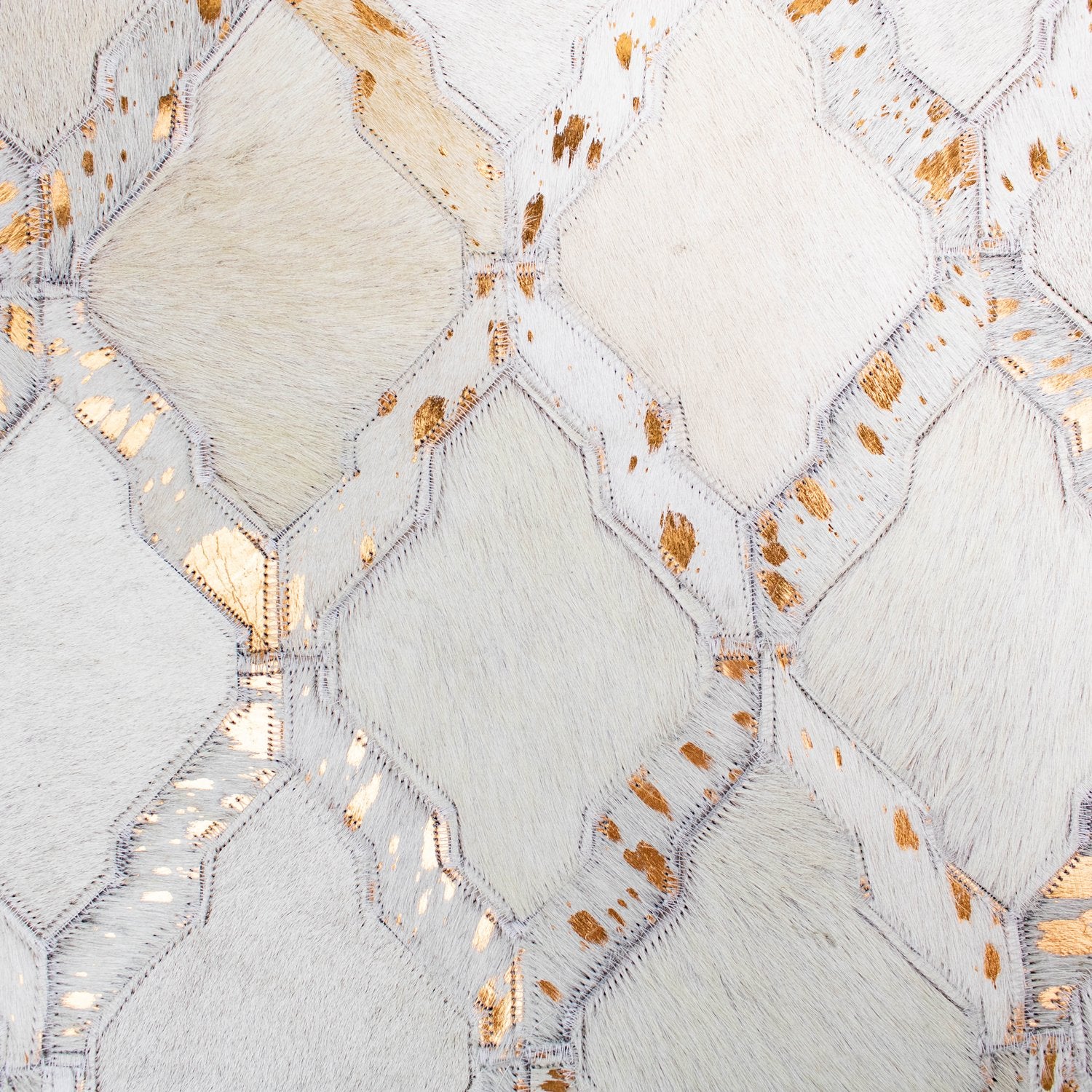 Cream & Gold Morroccan Style Geometric Rug - Image 4