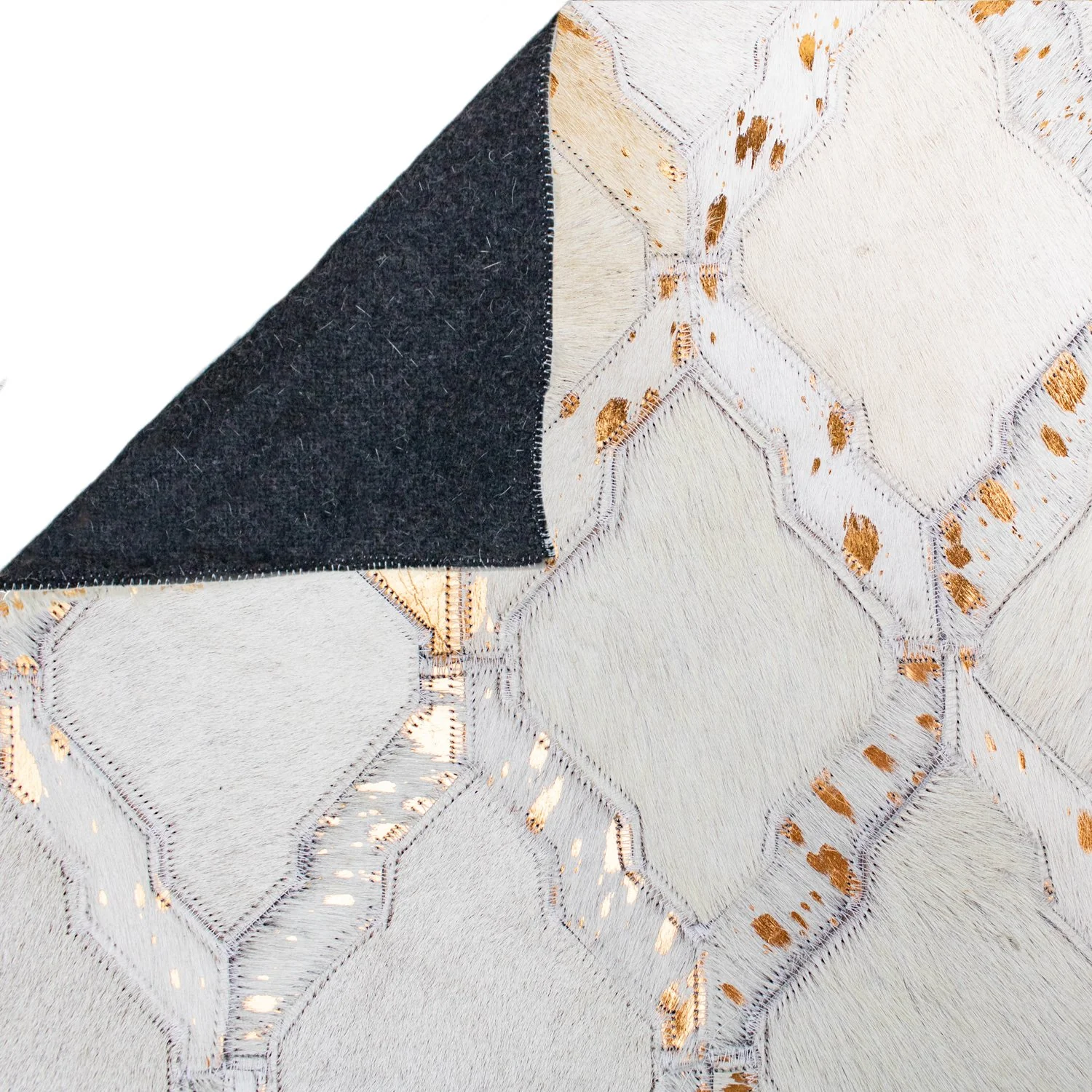 Cream & Gold Morroccan Style Geometric Rug - Image 5
