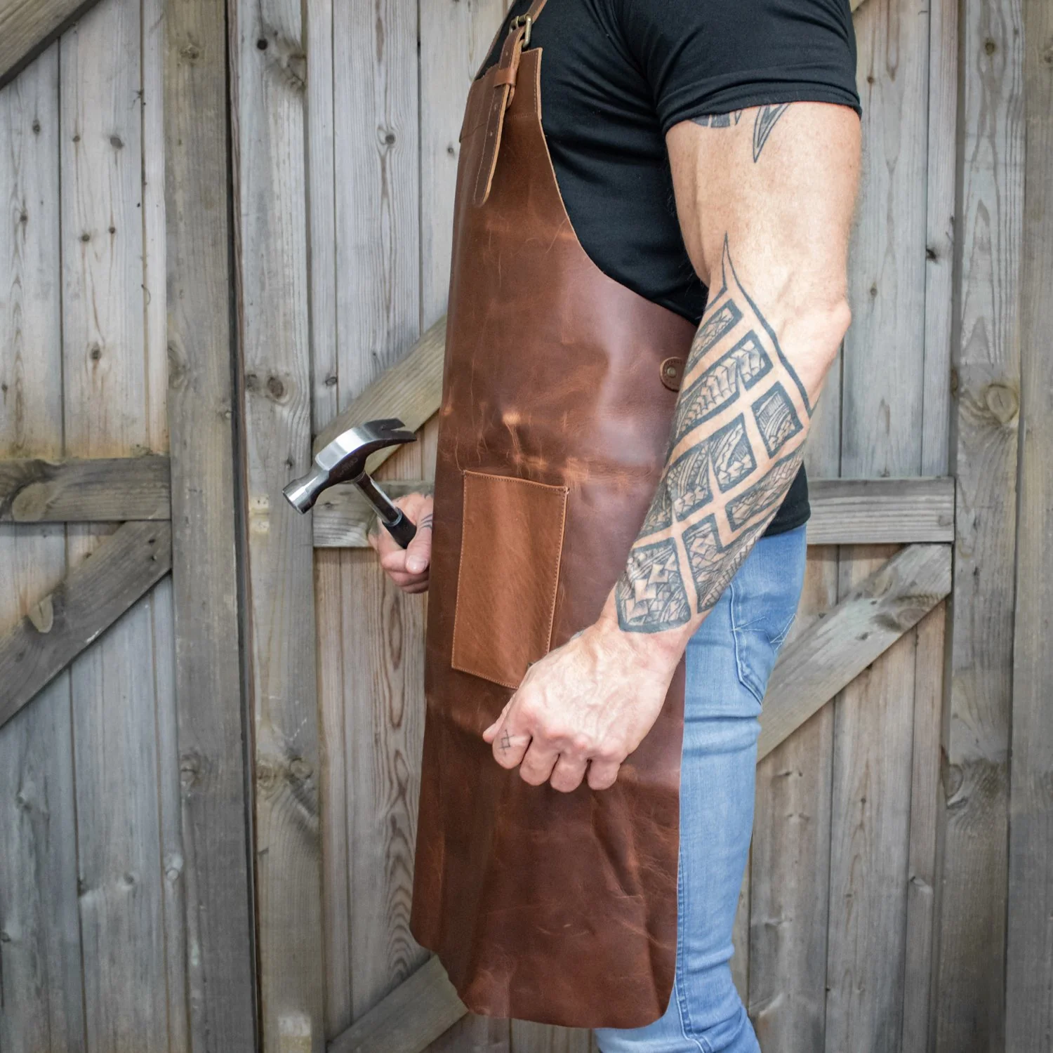 Double Pocket Leather Apron - Image 10