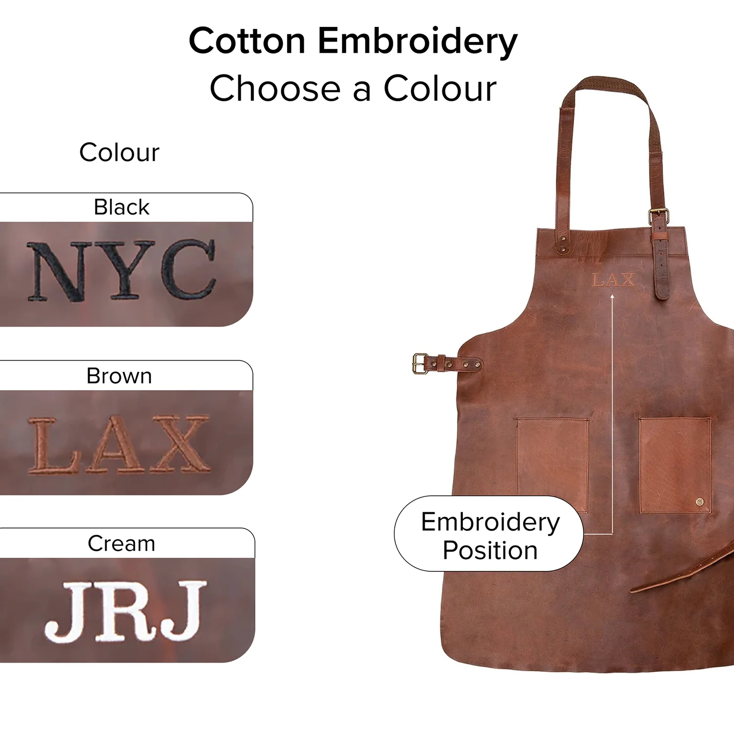 Double Pocket Leather Apron - Image 3