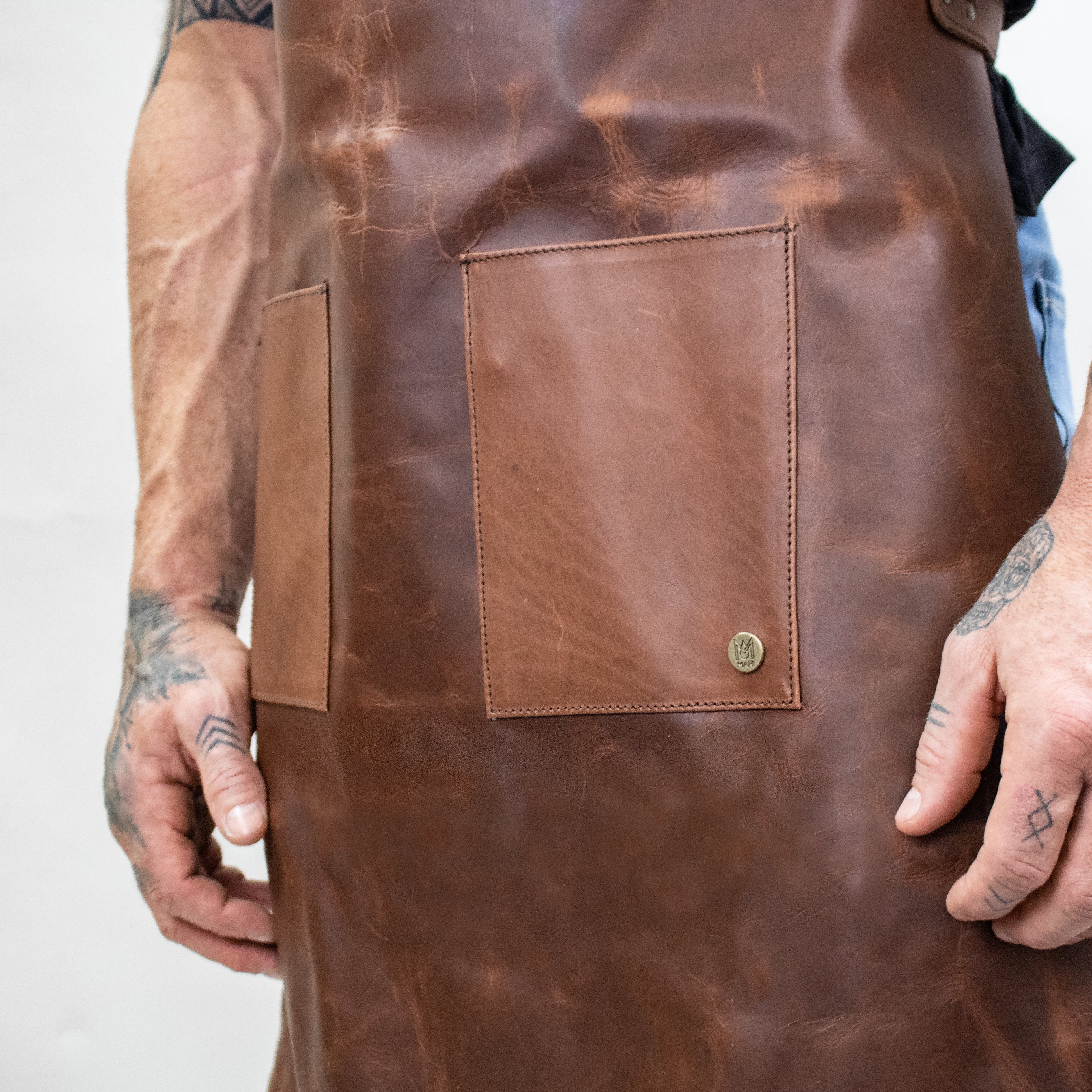 Double Pocket Leather Apron - Image 8