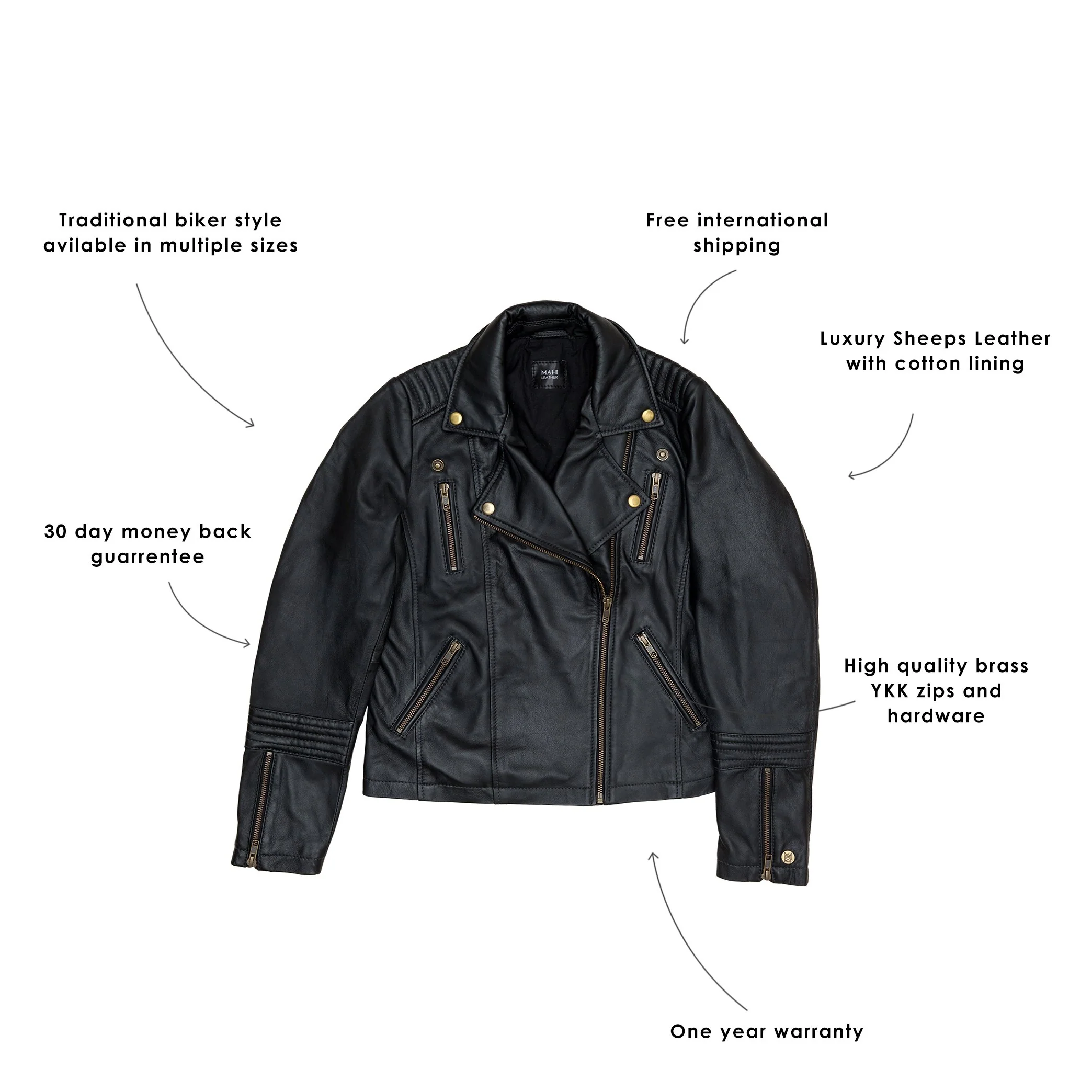 Ladies Biker Jacket - Image 6
