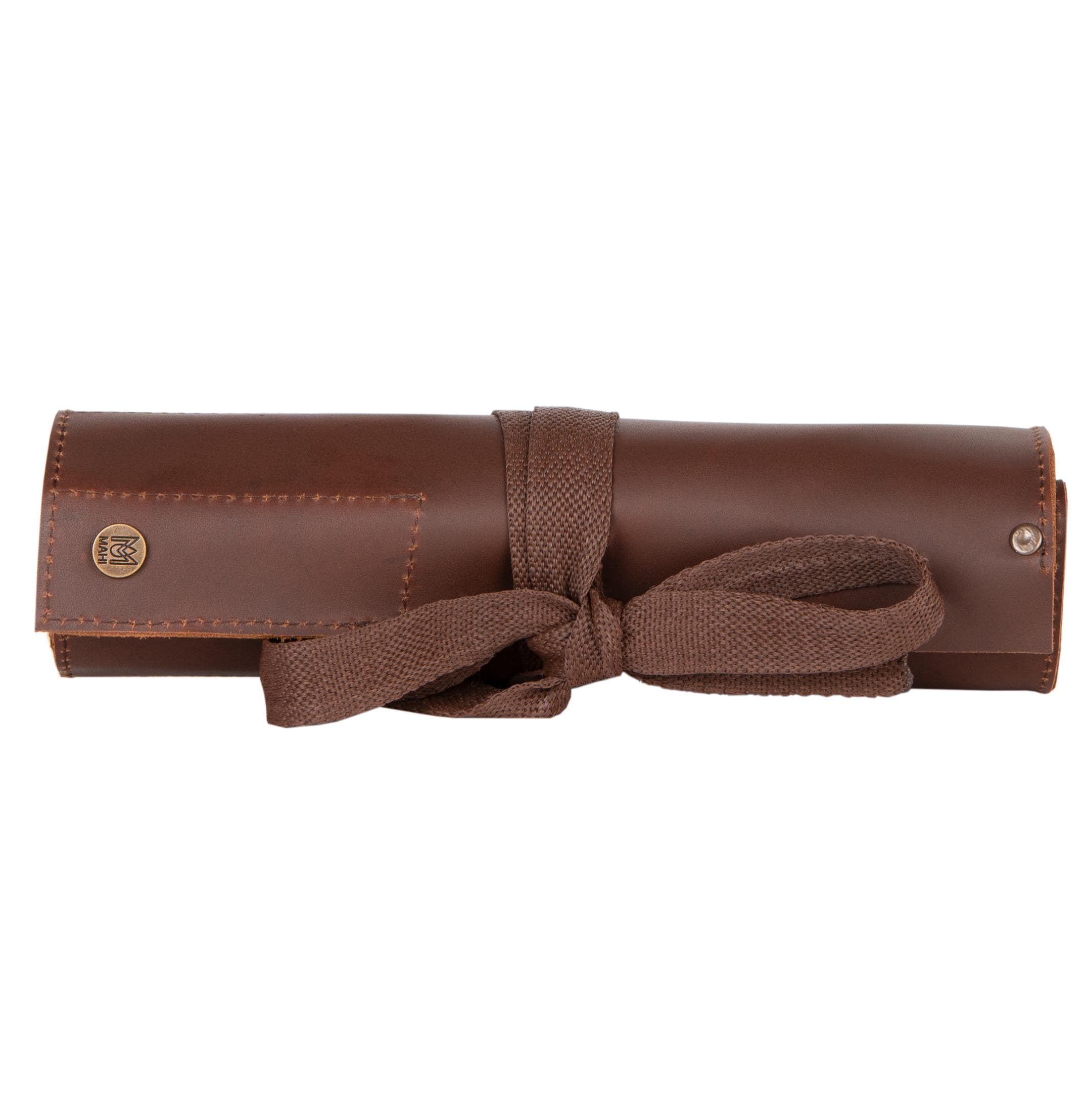 Laser Personalized Brown Leather Tool Wrap - Image 5