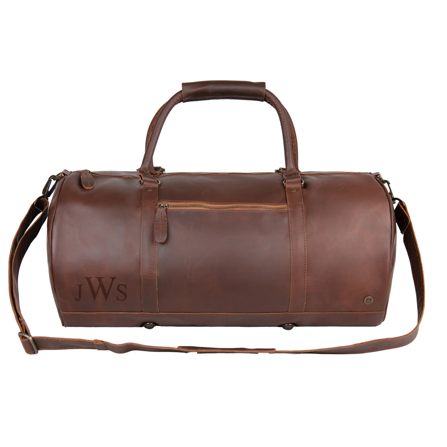 Laser Personalized Leather Duffle Bag - Image 3