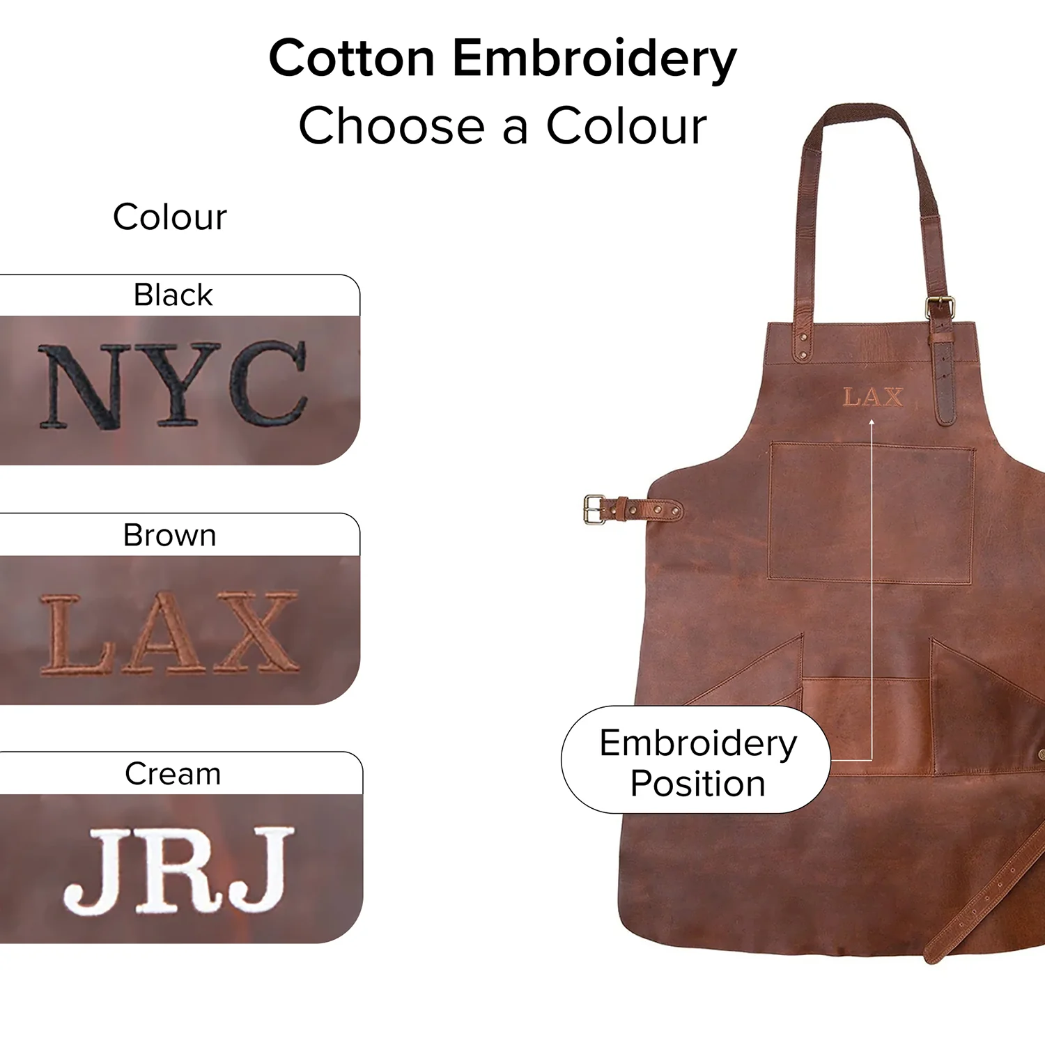 Long Multi-Pocket Leather Apron - Image 3