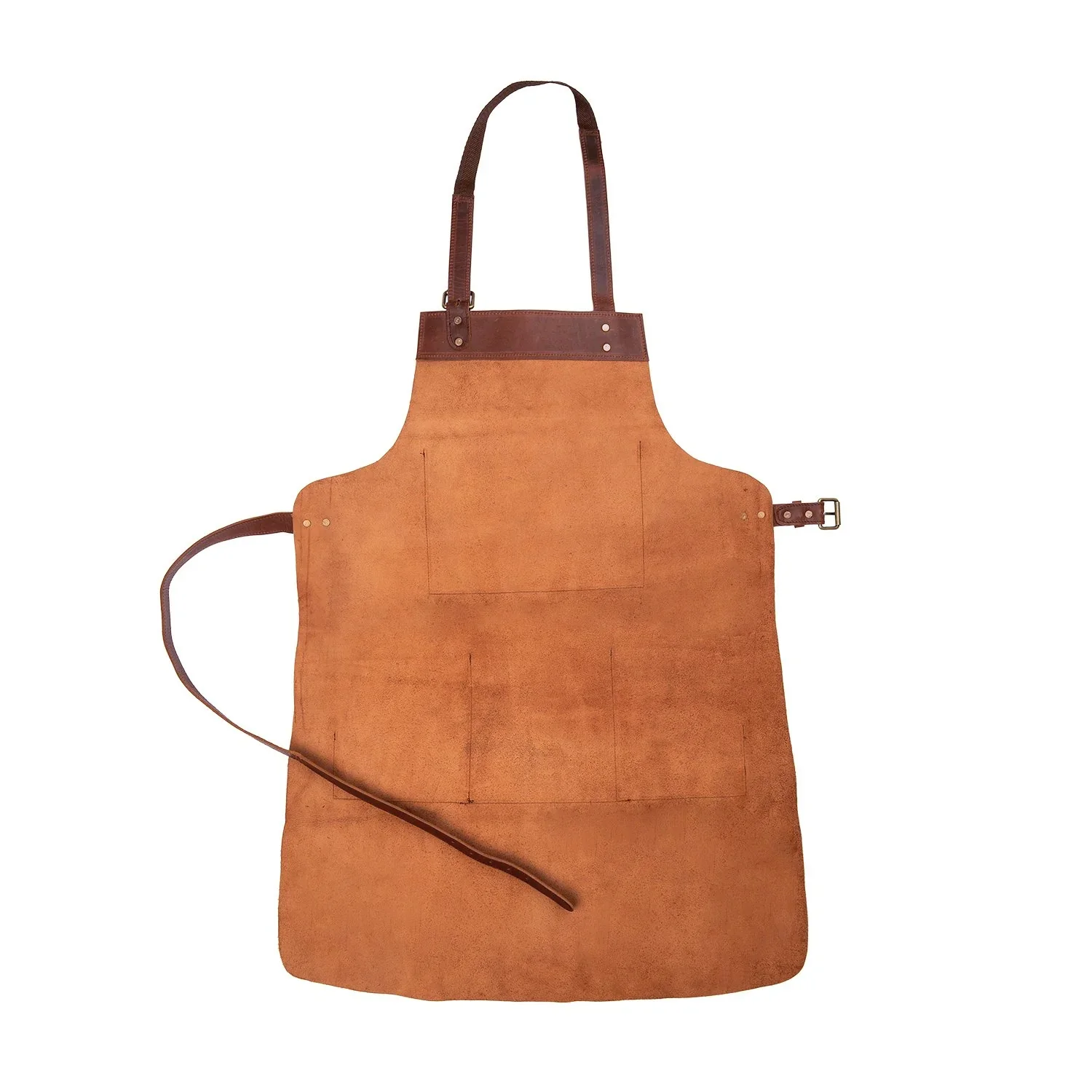 Long Multi-Pocket Leather Apron - Image 5