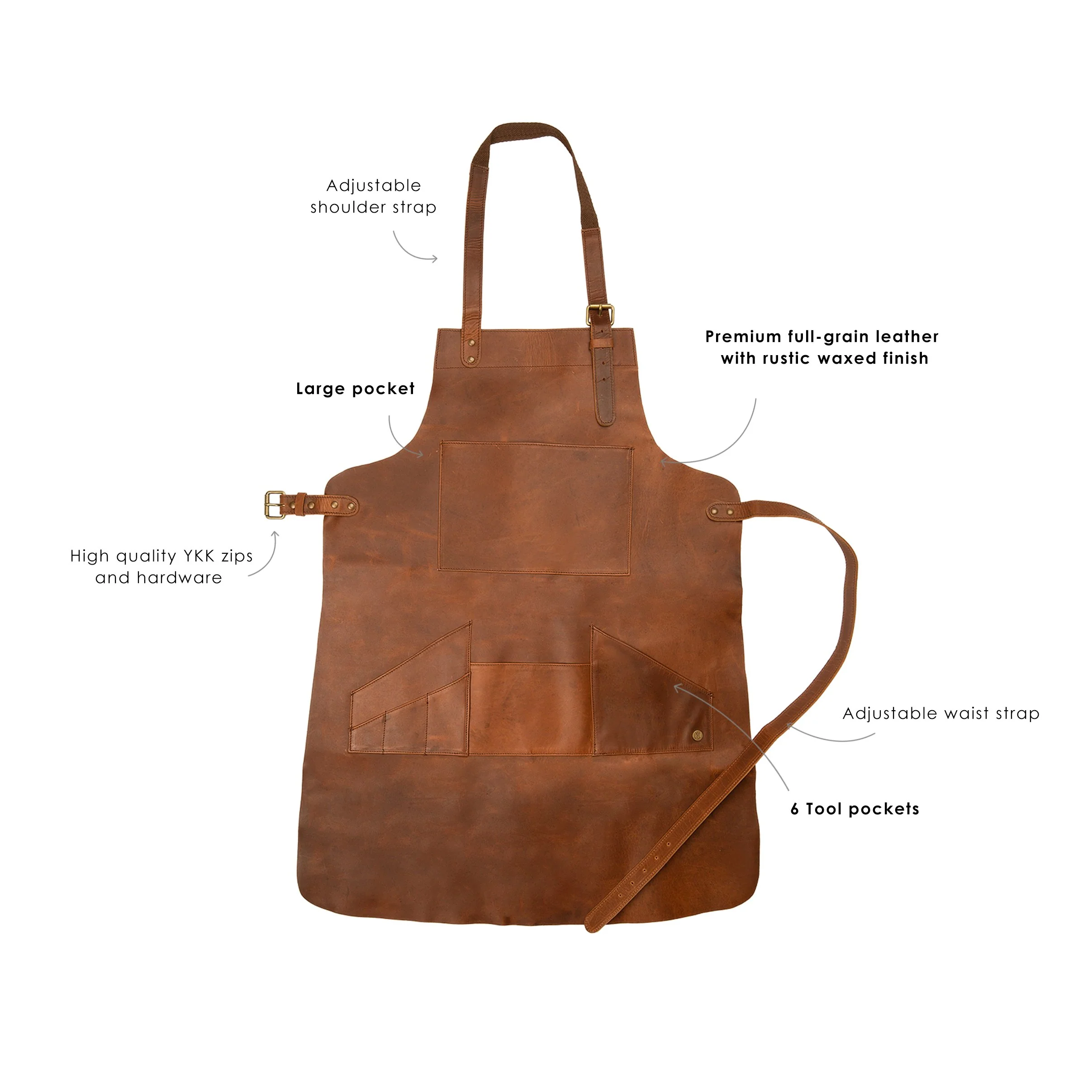Multi-Pocket Leather Apron - Image 5