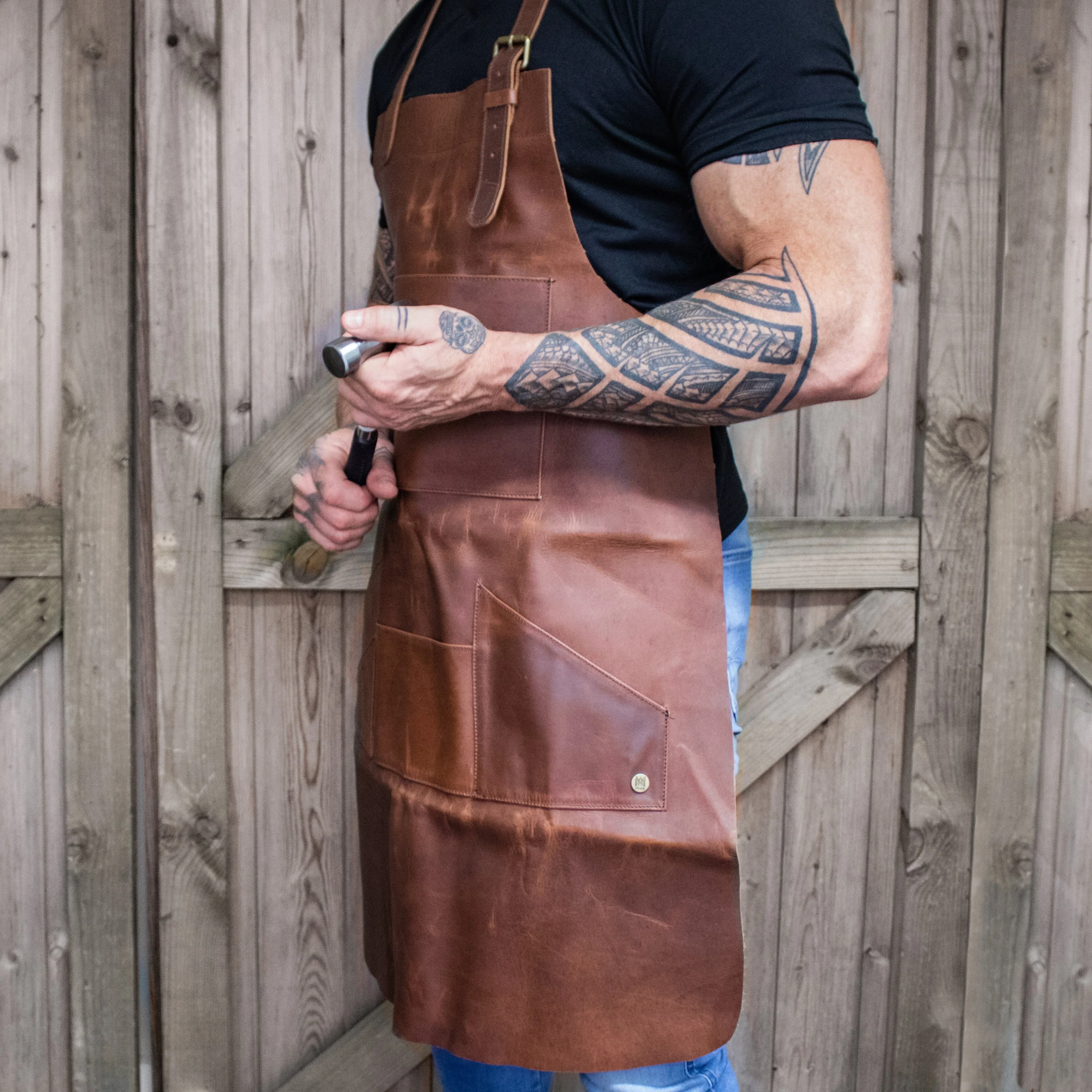 Multi-Pocket Leather Apron - Image 9